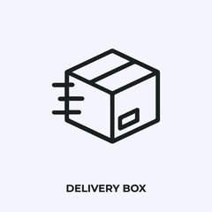 Poster - delivery box icon vector. Linear style sign for mobile concept and web design. delivery box symbol illustration. Pixel vector graphics - Vector.