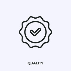 Poster - quality icon vector. Linear style sign for mobile concept and web design. quality symbol illustration. Pixel vector graphics - Vector. 