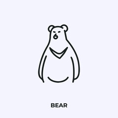 Poster - bear icon vector. Linear style sign for mobile concept and web design. bear symbol illustration. Pixel vector graphics - Vector.