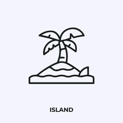 Poster - island icon vector. Linear style sign for mobile concept and web design. island symbol illustration. Pixel vector graphics - Vector.