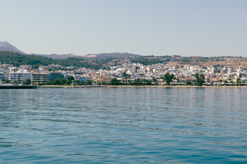 Sticker - Beautiful shot of a clear calm sea and Crete island in Greece