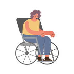 Poster - Old woman on wheelchair