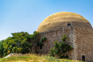 Sticker - Low angle shot of Venetian Fortezza Castle in Rethymno, Crete, Greece