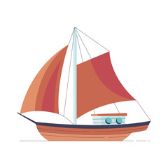 Sticker - sailboat vehicle icon