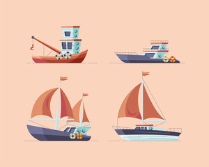 Poster - Ships and boats icon set