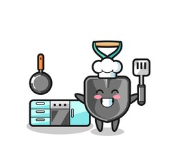 Wall Mural - shovel character illustration as a chef is cooking