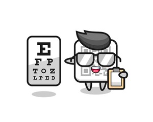 Canvas Print - Illustration of qr code mascot as an ophthalmology