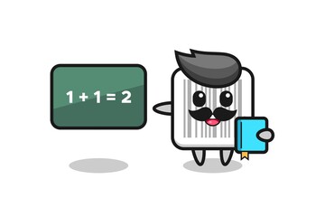 Poster - Illustration of barcode character as a teacher