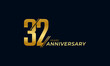 32 Year Anniversary Celebration Vector. Happy Anniversary Greeting Celebrates Template Design Illustration