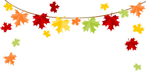 Wall Mural - Autumn leaves bunting
