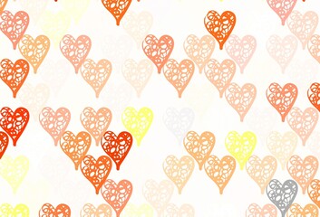 Wall Mural - light red vector background with shining hearts.