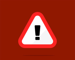 Poster - Red Triangle warning sign vector art illustration