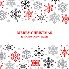 Sticker - Christmas card with snowflakes