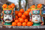 Fototapeta  - traditional Sicilian ceramic heads