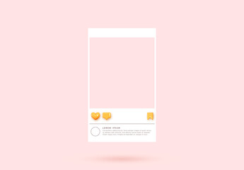 Aufkleber - Social media posters template. Realistic 3d design. Pink background. Abstract creative concept. Vector illustration