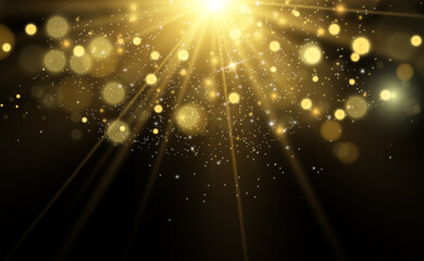 Poster - Beautiful sparks shine with special light. Vector sparkles on a transparent background. Christmas abstract pattern. A beautiful illustration for the postcard. The background for the image. Luminaries.