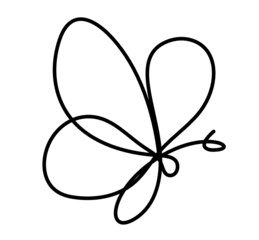 Wall Mural - Butterfly line icon, isolated on the white