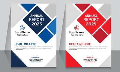 Wall Mural - Annual report corporate brochure template layout design. It's also compatible with brochure, booklet, flyer, book cover, magazine cover, report annual, bifold, flyer, leaflet. Fully editable