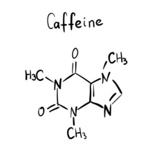 Caffeine Chemistry Molecule Formula Hand Drawn Imitation