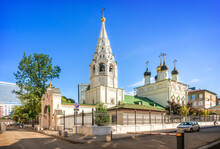 Church Of The Savior In Spasopeskovsky Lane On Arbat Street In Moscow On A Summer Morning