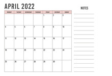 Calendar April 2022 With Simple Landscape Design