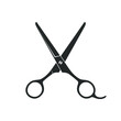 Barber scissors graphic icon. Shears for hair cutting sign isolated on white background. Barber shop symbol. Vector illustration