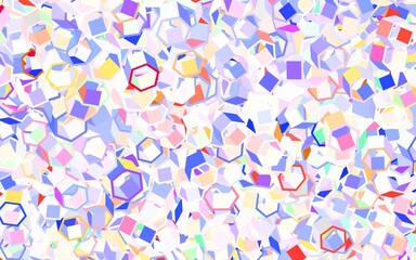 Poster - Light Blue, Red vector texture with colorful hexagons.