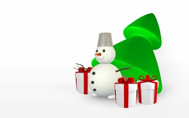 Wall Mural - Festive New Year Background. 3D render and draw by mesh xmas tree with gift boxes. Vector illustration