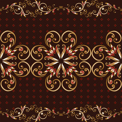 Wall Mural - Seamless vintage borders. Traditional East style, ornamental floral elements.