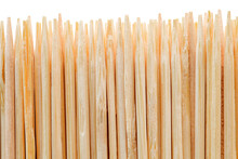 Toothpicks, Many Stacked In Row, Macro Close-up