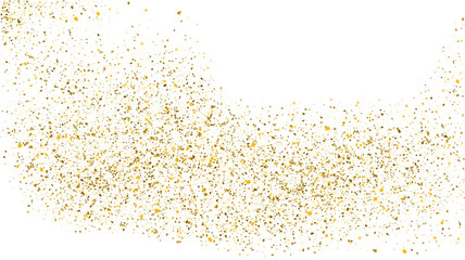 Glitter gold background sparkle dust vector confetti explosion. Golden glitter dust pattern