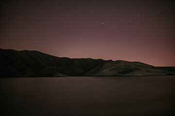 Canvas Print - Starry & Mountainous Night