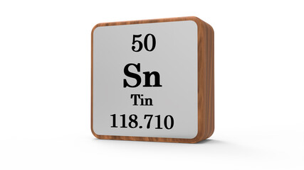 Wall Mural - 3d Tin Element Sign. Stock image.
