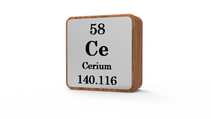 Wall Mural - 3d Cerium Element Sign. Stock image.	