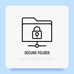 Wall Mural - secure folder thin line icon. modern vector illustration of data encryption.