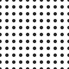 Poster - Square seamless background pattern from geometric shapes. The pattern is evenly filled with big black gramophone record symbols. Vector illustration on white background
