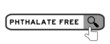 © bankrx - Search banner in word phthalate free with hand over magnifier icon on white background