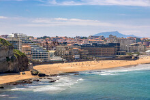 Panorama Of Miramar Beach And The Basque City Of Biarritz