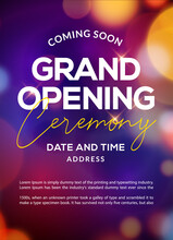 Grand Opening Ceremony Poster Concept Invitation. Grand Opening Event Decoration Party Template