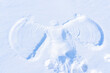 Snow angel's print made in a white snow