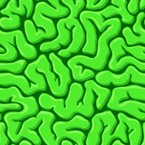 Fototapeta  - Seamless pattern with green zombie brain. Halloween background