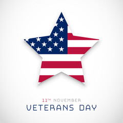 Wall Mural - Veterans day, November 11 background with USA star flag