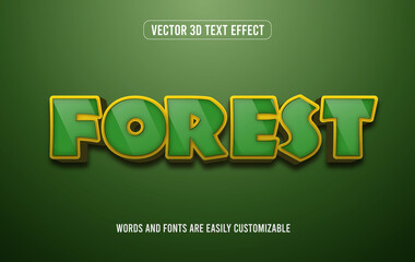 Wall Mural - Forest green 3d editable text effect style