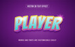 © afpriom - Colorful gaming player 3d editable text effect style
