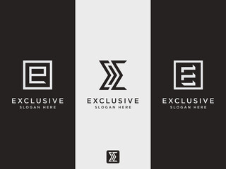 Poster - Modern style E Letter Logo Set Template (emblem).