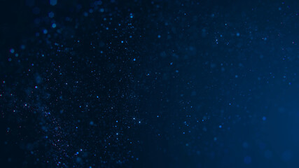 Floating Dark Blue Particles in Background, blue particle background