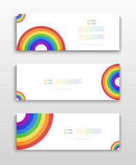Wall Mural - Set of Vector flyer templates with rainbow