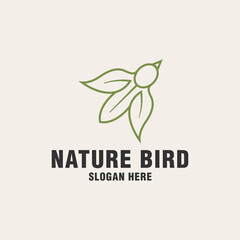 Wall Mural - Nature bird logo template on monogram style