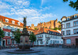 Blick von Heidelberger Altstadt auf historisches Schloss