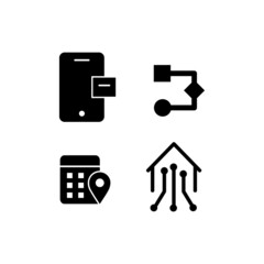 Fototapete - Set of black icon design vector concept collection